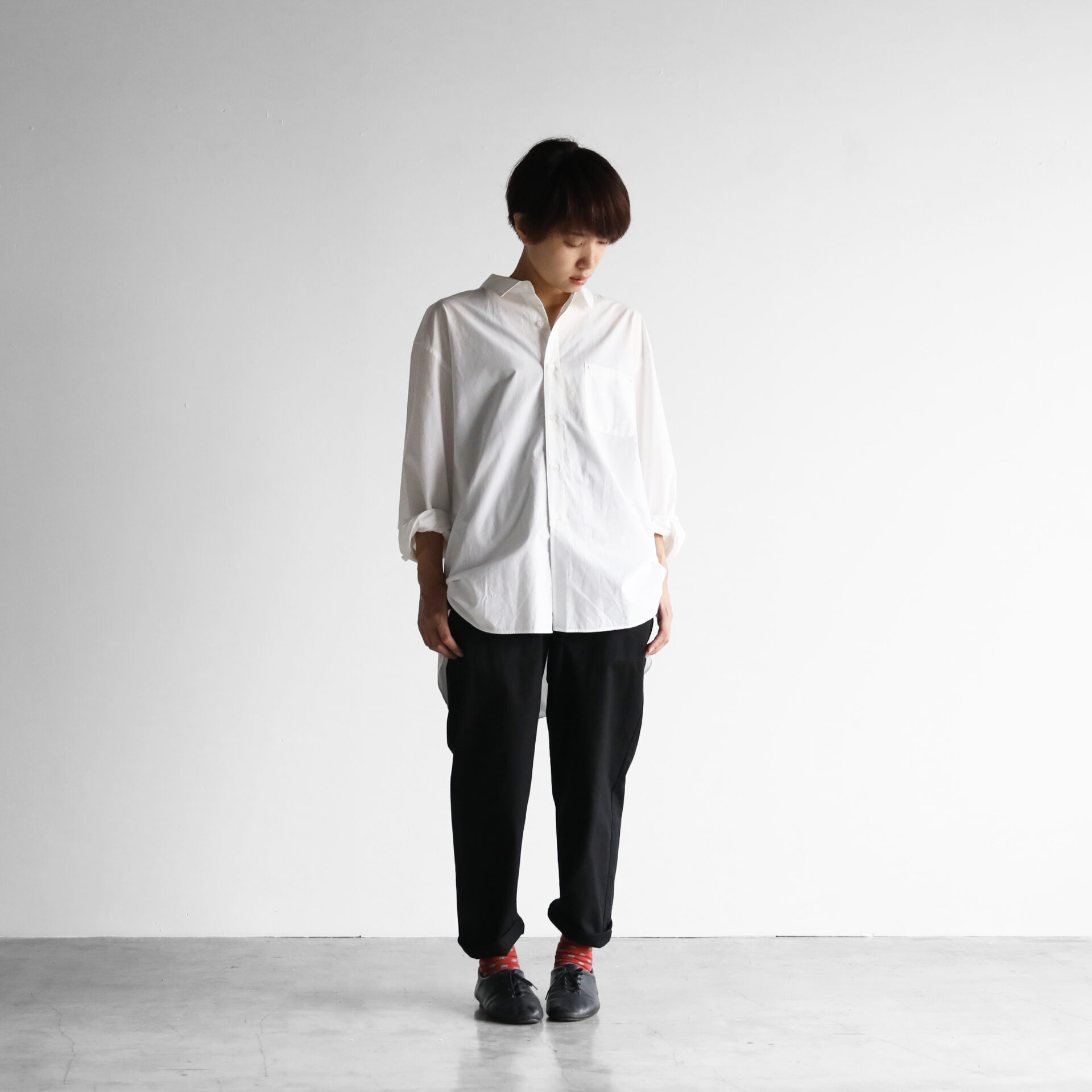 オーガニックコットンビッグシャツ（白）【ユニセックス】011を ...