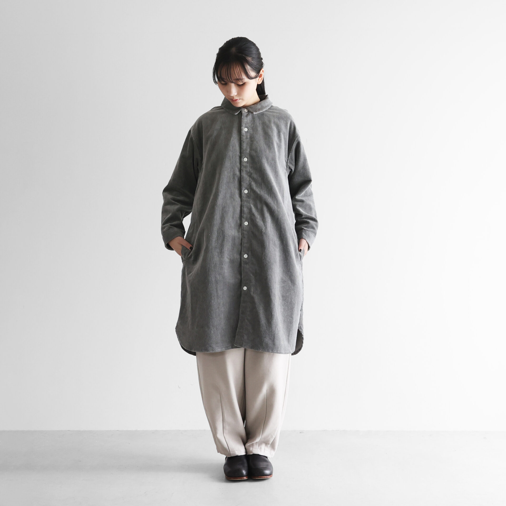 綿麻コーデュロイロングシャツ【ユニセックス】012をリリースしました